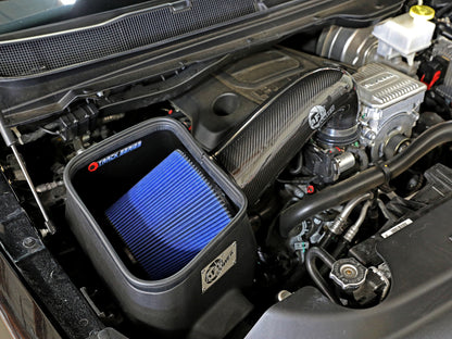 aFe 19-20 Dodge RAM 1500 5.7L Track Series Sistema de admisión de aire frío de fibra de carbono con filtro Pro 5R
