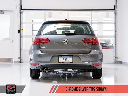 Escape AWE Tuning VW MK7 Golf 1.8T Track Edition com ponteiras cromadas (90 mm)