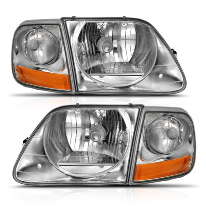 ANZO 1997-2003 Ford F-150 farol de cristal G2 claro com luz de estacionamento