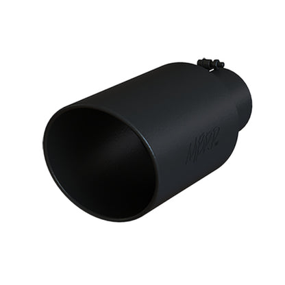 MBRP Punta universal 8in OD Extremo enrollado 5in Entrada 18in Longitud T304 - Negro