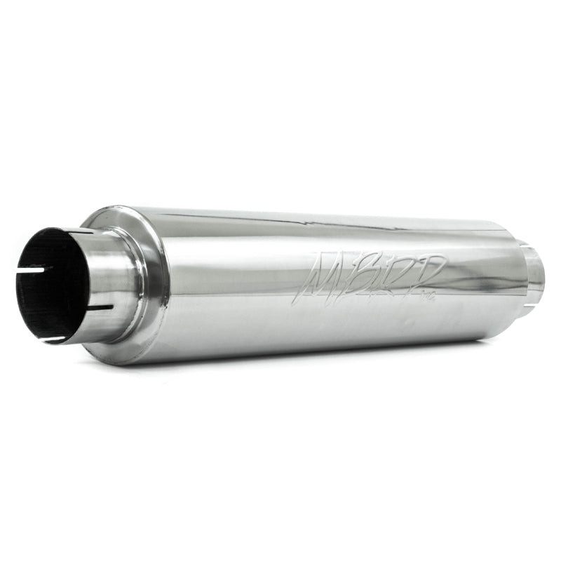 Silenciador de tono silencioso universal MBRP Entrada/salida de 4 pulgadas Cuerpo de 24 pulgadas Diámetro de 6 pulgadas 30 pulgadas Total T409