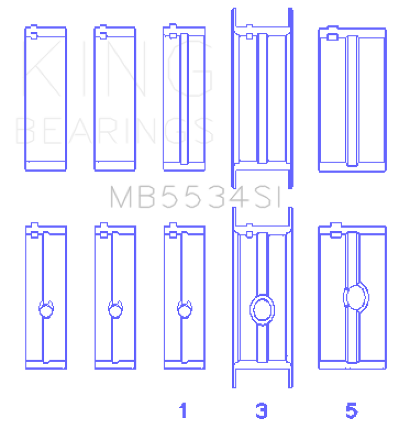 King Engine Bearings Chrysler/Jeep 318ci (Size 020) Main Bearing Set