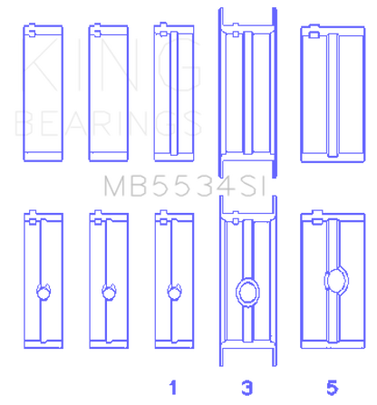 King Engine Bearings Chrysler/Jeep 318ci (Size 020) Main Bearing Set