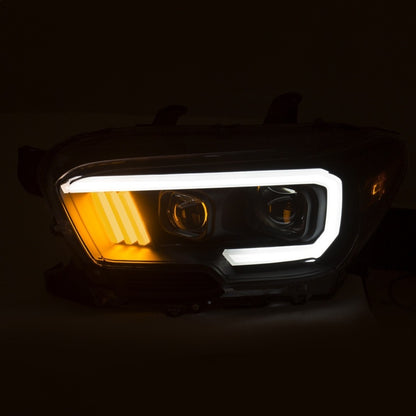 ANZO 2016-2017 Toyota Tacoma Projetor Faróis c/ Plank Style Design Preto/Âmbar c/ DRL