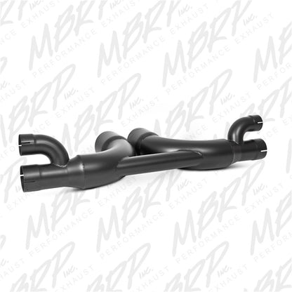 MBRP 14-15 Porsche GT3/GT3RS 3in Center Silenciador Bypass 4in Tips - Revestimiento negro
