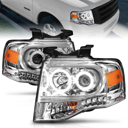 ANZO 2007-2014 Ford Expedition Projetor Faróis cromados