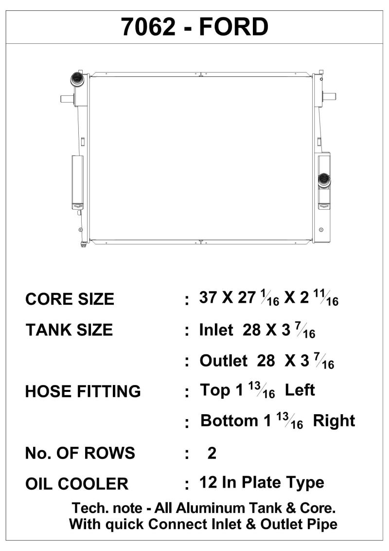 CSF 08-10 6.4L Ford Super Duty Diesel Radiador Heavy Duty