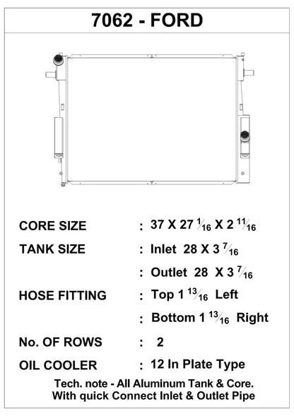 CSF 08-10 6.4L Ford Super Duty Diesel Radiador Heavy Duty