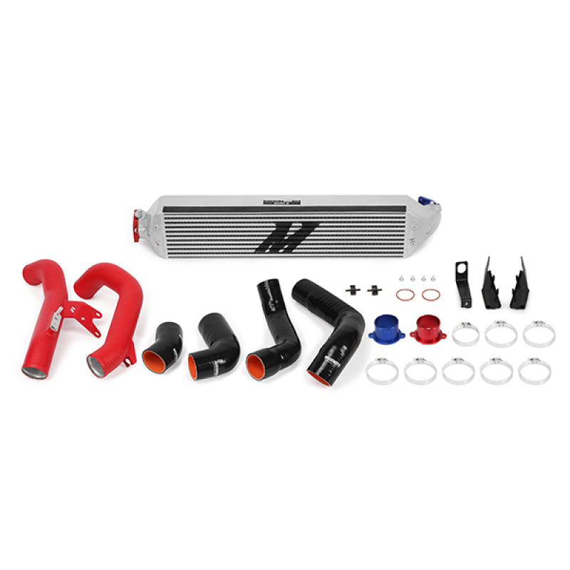 Mishimoto 2016+ Honda Civic 1.5T / 2017+ Honda Civic Si Silver Intercooler Kit com tubos vermelhos