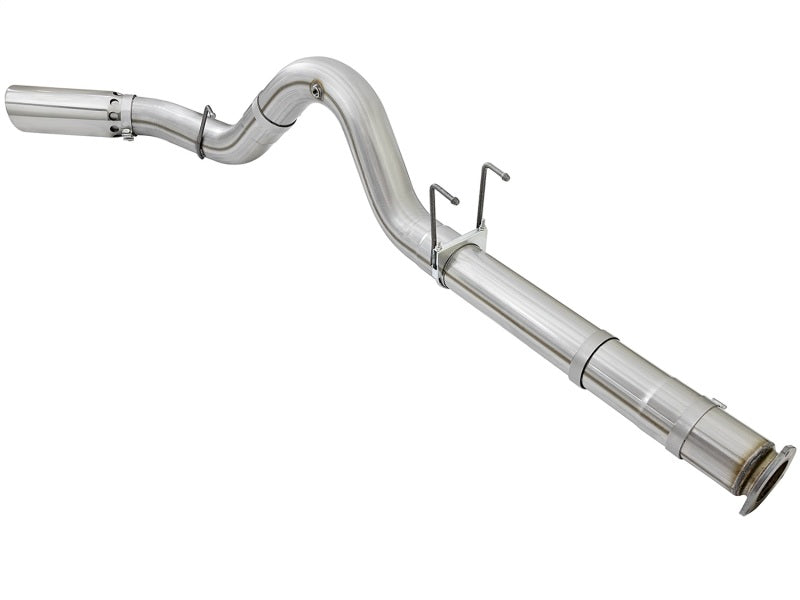 aFe ATLAS 5in DPF-Back Alum Steel Exhaust System c/Polished Tip 2017 Ford Diesel Trucks V8-6.7L (td)