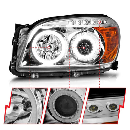 ANZO 2006-2008 Toyota Rav4 Projetor Faróis com Halo Chrome (CCFL)