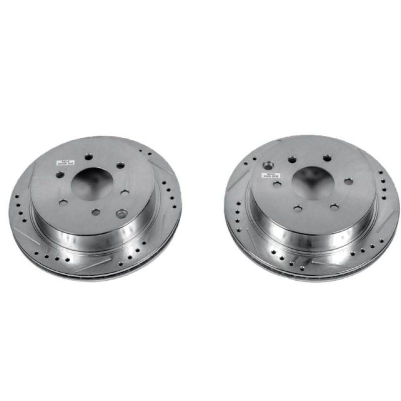 Power Stop 05-19 Nissan Frontier Rear Evolution Rotores perforados y ranurados - Par