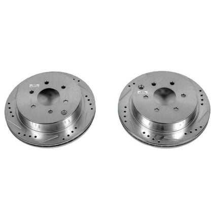 Power Stop 05-19 Nissan Frontier Rear Evolution Rotores perforados y ranurados - Par