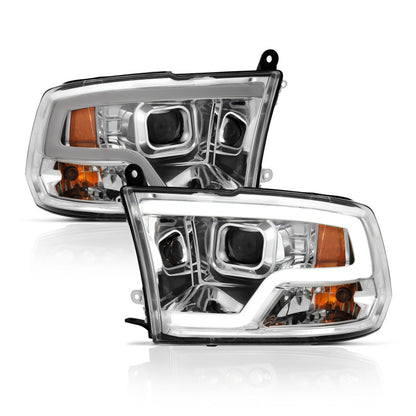 ANZO 09-18 Dodge Ram 1500 projetor estilo prancha faróis cromados com halo