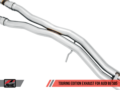 AWE Tuning Audi B9 SQ5 Resonated Touring Edition Cat-Back Exhaust - Sem dicas (Turn Downs)