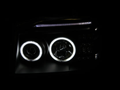 ANZO 2001-2004 Nissan Frontier Projector Faróis c/ Halo Black (CCFL)