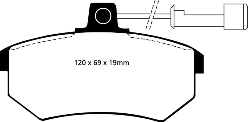 EBC 89-90 Audi 100 Quattro 2.3 Redstuff Front Brake Pads