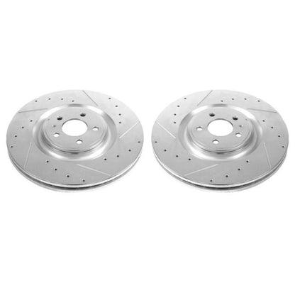 Power Stop 13-14 Ford Mustang Front Evolution Rotores perforados y ranurados - Par