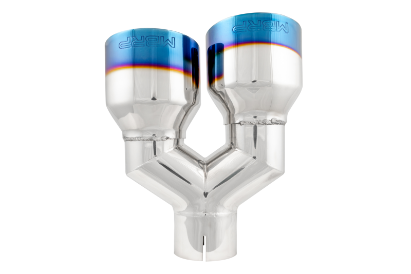 Punta de extremo quemado MBRP 2.5 ID Dual 4 OD Out 9.55 longitud Pared simple Acero inoxidable 304 Lado de paso