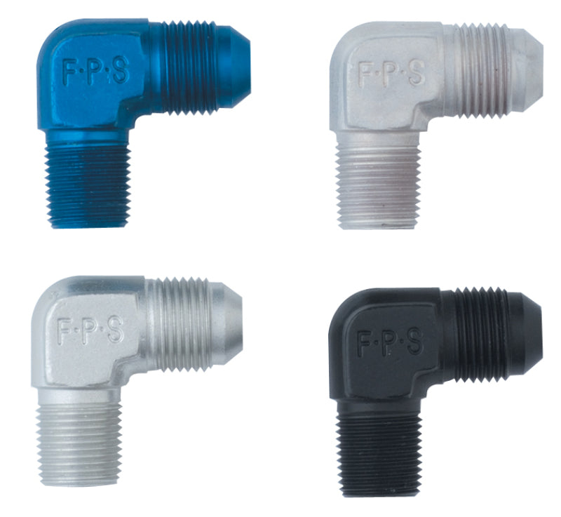 Fragola -6AN x 3/8 NPT Adaptador de 90 grados - Negro