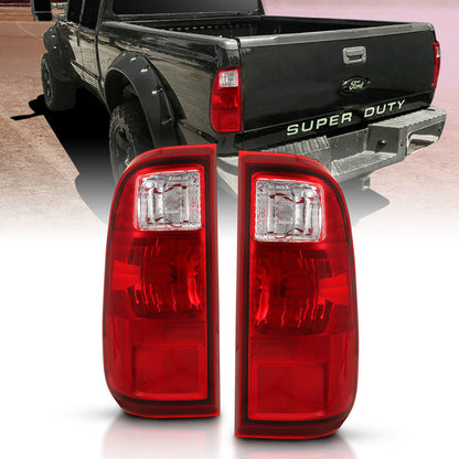 ANZO 2008-2016 Ford F-250 Lanterna traseira vermelha/lente transparente (substituição OE)