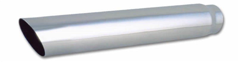 Vibrante punta de escape redonda SS de 4 pulgadas para camiones/SUV ​​(corte en ángulo de pared simple) - entrada de 3 pulgadas y 20 pulgadas de largo