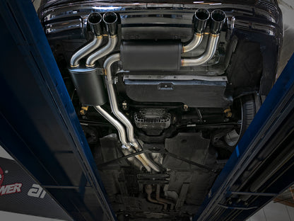 aFe MACH ForceXP 2.5 IN 304 Sistema de escape Cat-Back em aço inoxidável com ponteiras pretas 01-06 BMW M3 (E46)