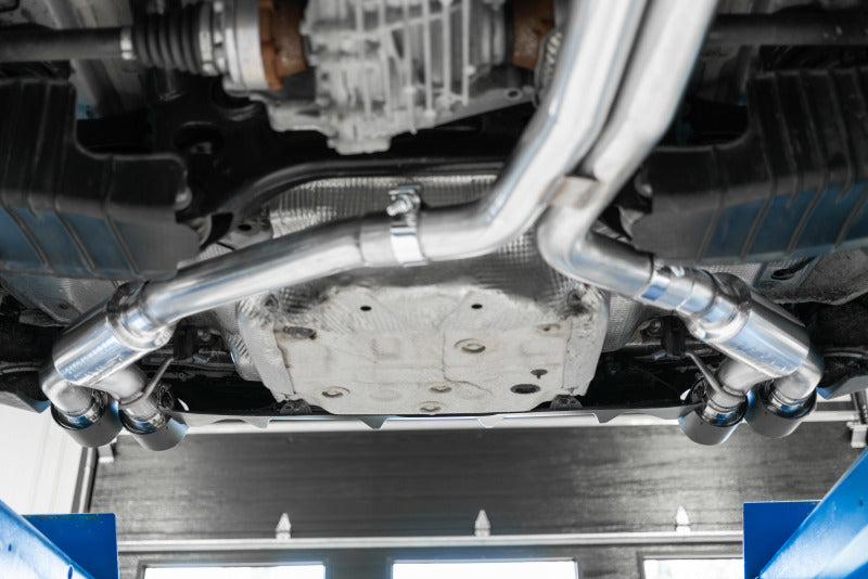 MBRP 18-21 Audi S5 Coupe/S4 Sedan T304 SS 2.5in Cat-Back Quad Escape de salida trasera - Puntas de fibra de carbono