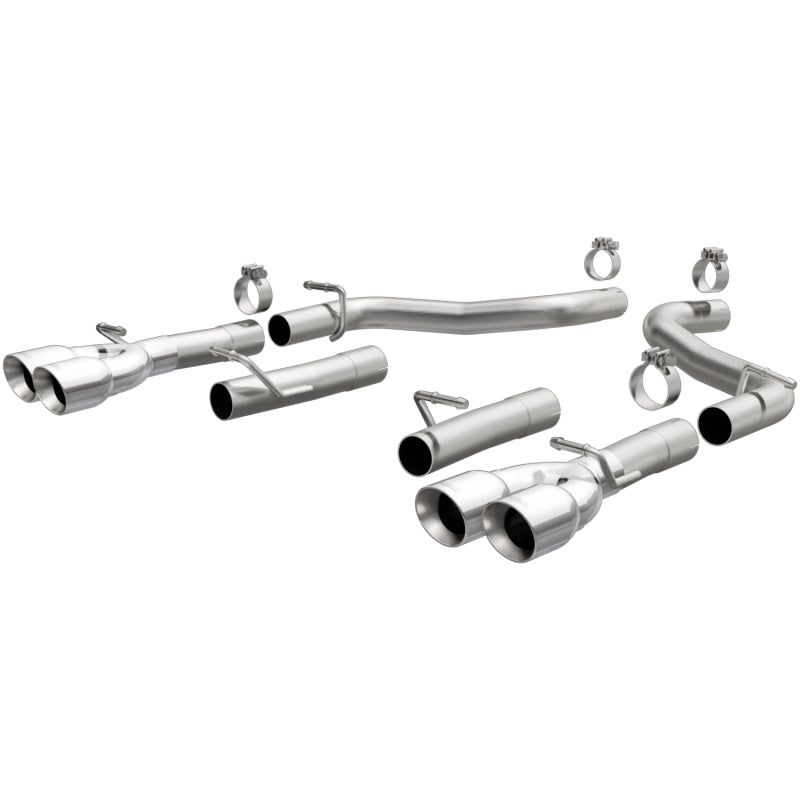 MagnaFlow Axle-Back, SS, 2.5in, Quad Split Trasero 3.5in Tip 2015 Dodge Challenger 3.6L V6