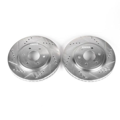 Power Stop 05-19 Nissan Frontier Front Evolution Rotores perforados y ranurados - Par