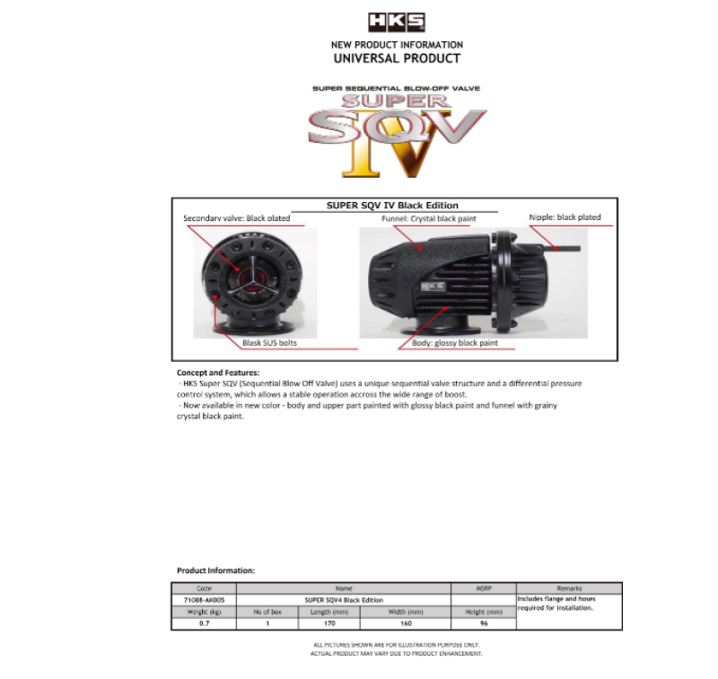CONJUNTO UNIVERSAL HKS SQV IV BLACK EDITION