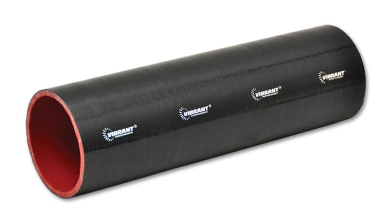 Acoplamiento de manguera recta de silicona reforzada de 4 capas vibrantes - 4.5 pulgadas de diámetro interior x 12 pulgadas de largo (NEGRO)