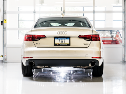 Saída dupla de escape AWE Tuning Audi B9 A4 Touring Edition - pontas de prata cromadas (inclui DP)