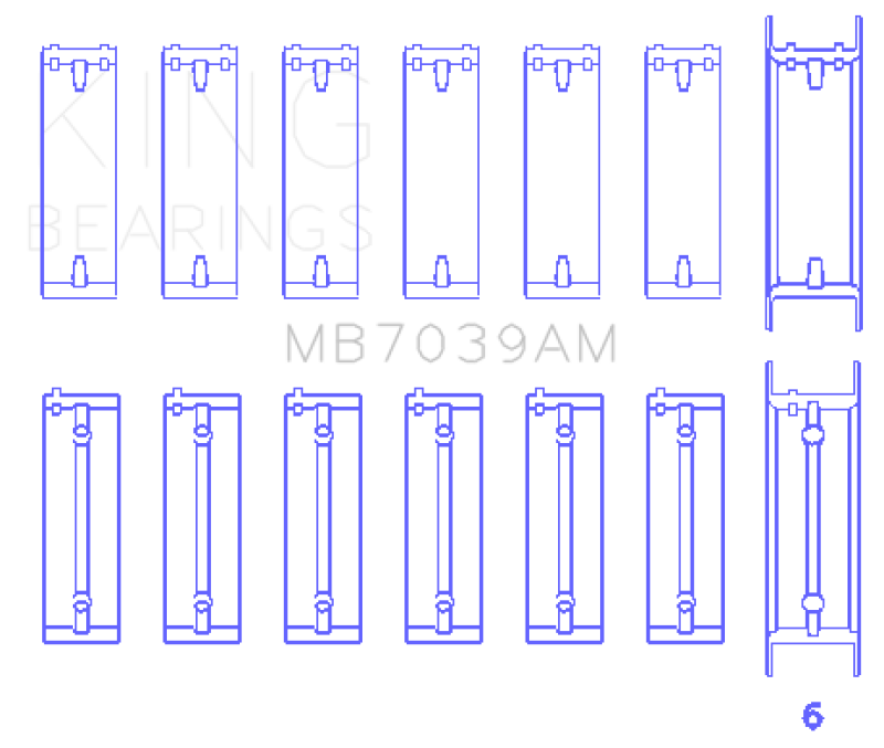 King Engine Bearings BMW M51/M57 Main Bearing Set - Size STD