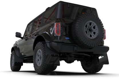 Rally Armor 21-25 Ford Bronco (Steel Bmpr - NO Rptr/Sprt - NO RR/RB) Blk Mud Flap w/Area Blue Logo