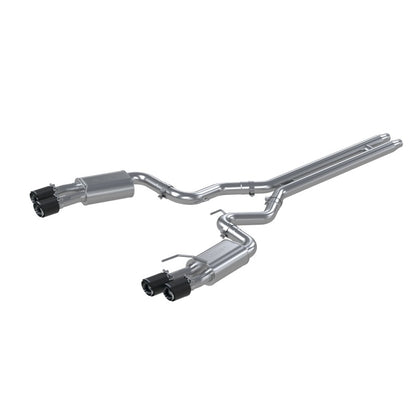 MBRP 18-22 Ford Mustang GT 5L T304 SS 3in Cat-Back Dual Rear con puntas de fibra de carbono cuádruples de 4in (calle)