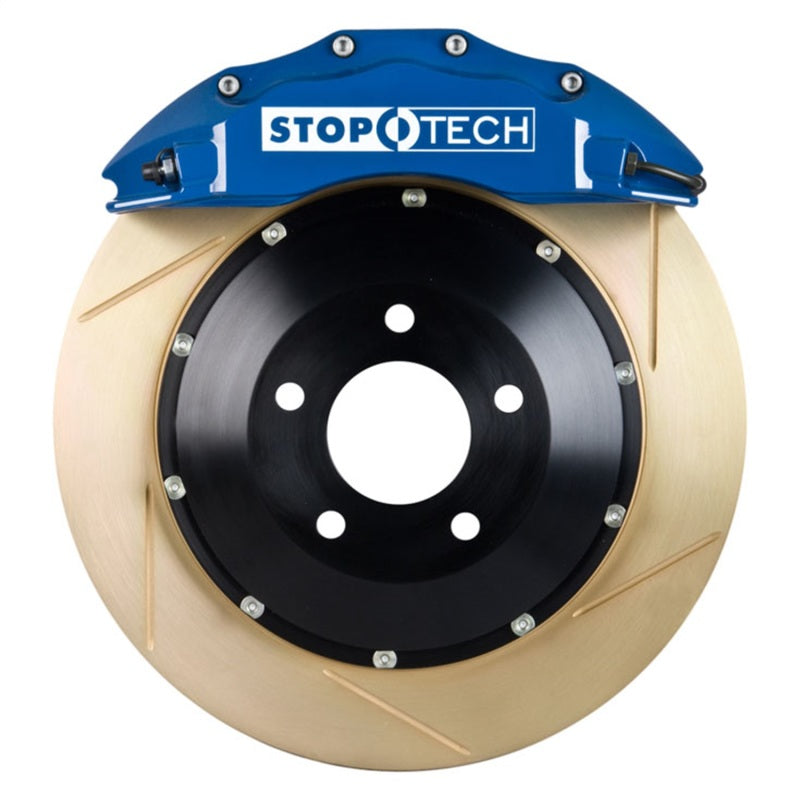 StopTech BBK 01-07 BMW M3 w/ Blue ST-60 Calipers 355mm x 32mm Zinc Slotted Rotors Pads and SS Lines