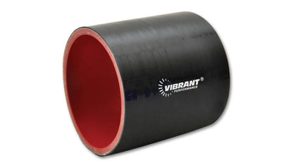 Acoplamento de mangueira de silicone preto brilhante vibrante de 1,625 pol. x 3 pol.