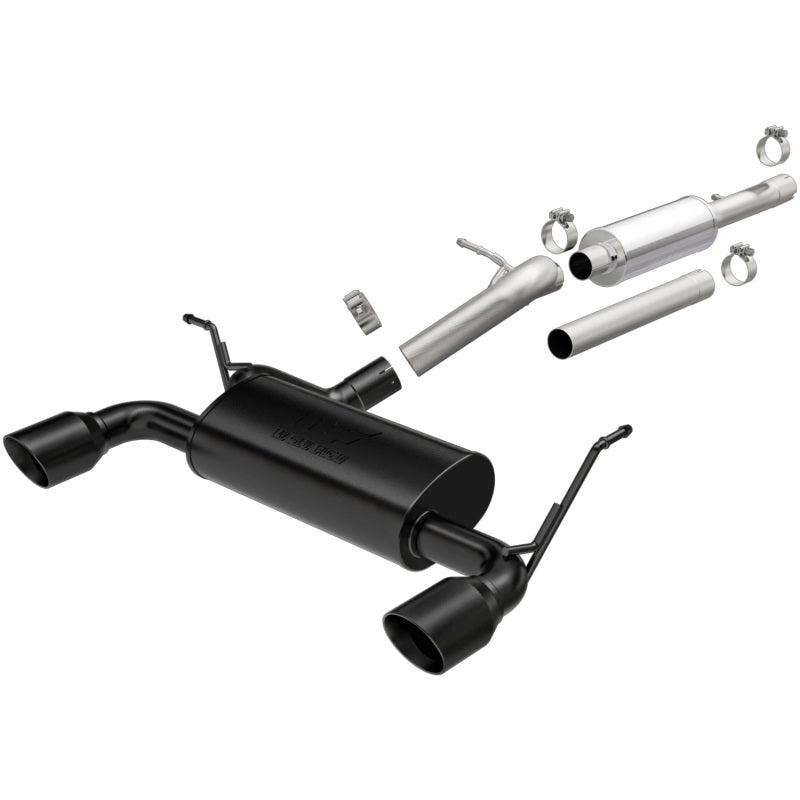 MagnaFlow 2018+ Jeep Wrangler 3.6L 409 SS Salida trasera doble dividida Puntas negras Escape Cat-Back