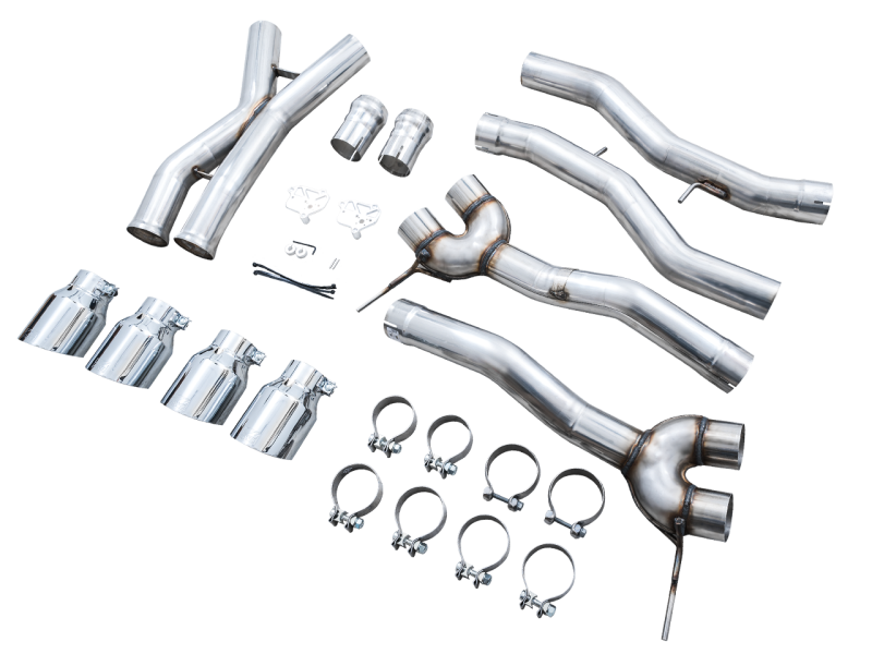 Escape AWE Track Edition Catback para BMW G8X M3/M4 - Puntas cromadas plateadas