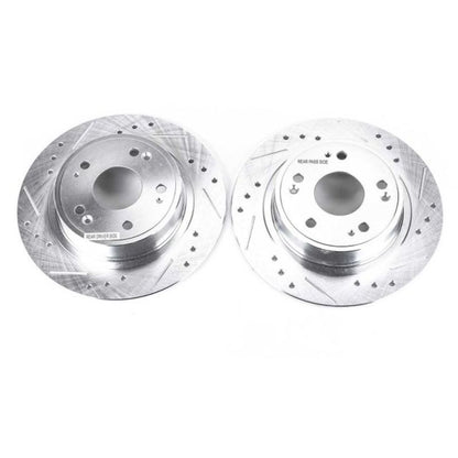 Power Stop 16-19 Acura ILX Rear Evolution Rotores perforados y ranurados - Par