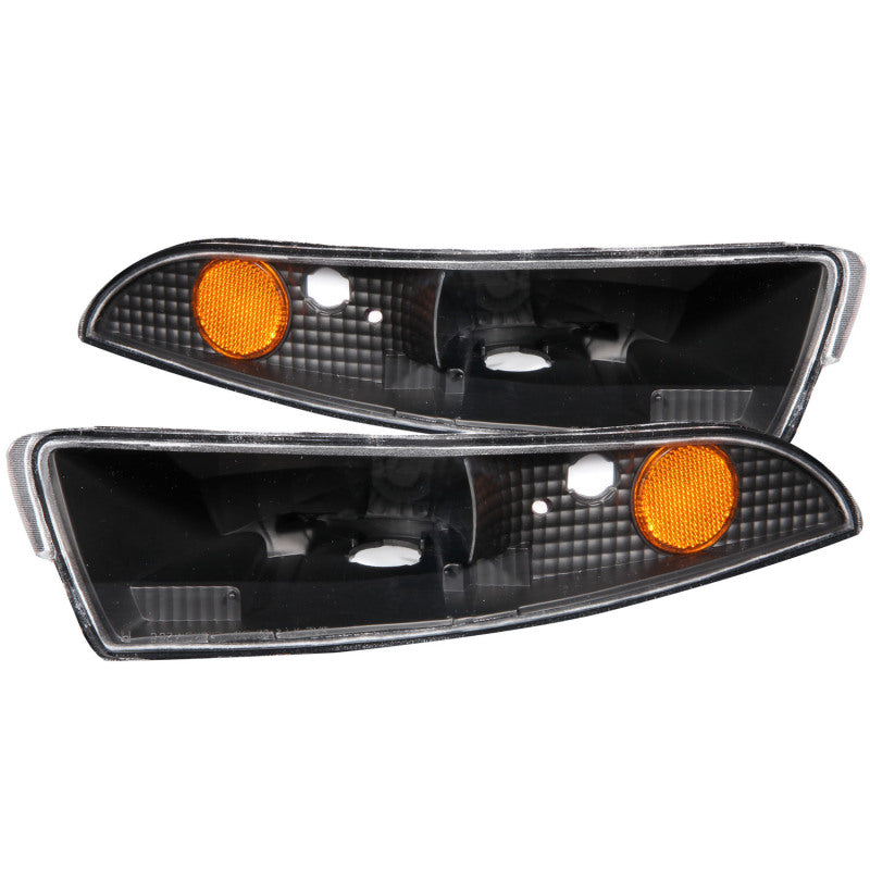 ANZO 1993-2002 Chevrolet Camaro Euro Luzes de estacionamento pretas com refletor âmbar