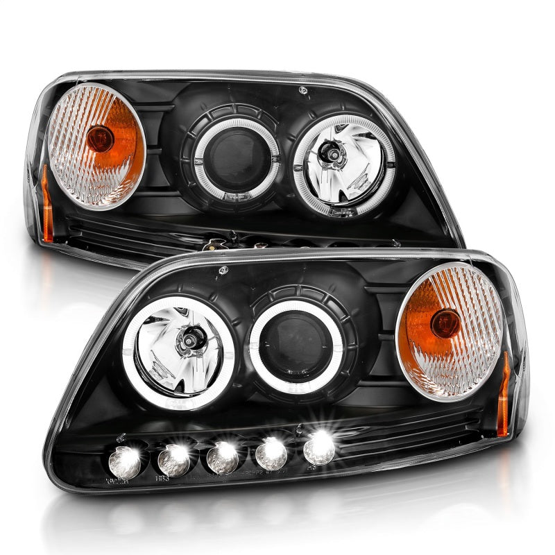 ANZO 1997.5-2003 Ford F-150 Projetor Faróis c/ Halo e LED Preto 1pc