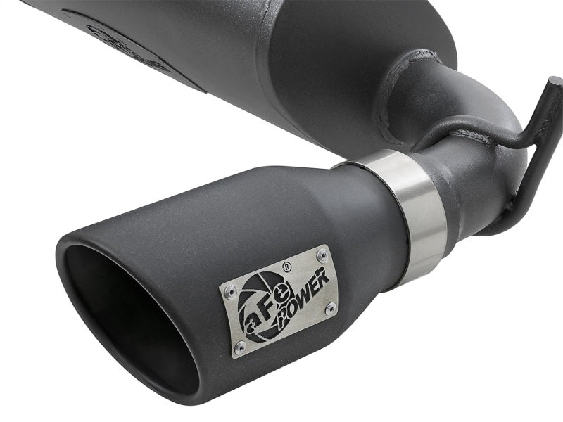 Escape aFe Rebel Series 2.5in 409 SS Axle-Back com pontas pretas 2007+ Jeep Wrangler (JK) V6 3.6L/3.8L