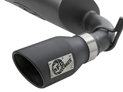 Escape aFe Rebel Series 2.5in 409 SS Axle-Back com pontas pretas 2007+ Jeep Wrangler (JK) V6 3.6L/3.8L