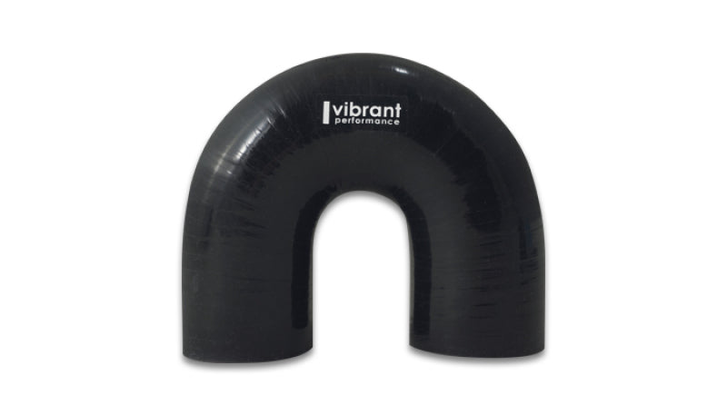 Vibrante conector de codo de silicona reforzada de 4 capas - 1.75in ID x 5.50in Leg 180 Deg Codo (NEGRO)