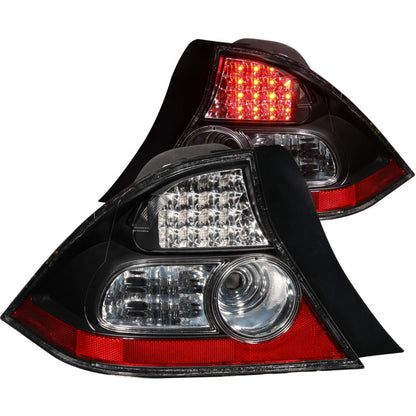 ANZO 2004-2005 Honda Civic Lanternas traseiras LED pretas