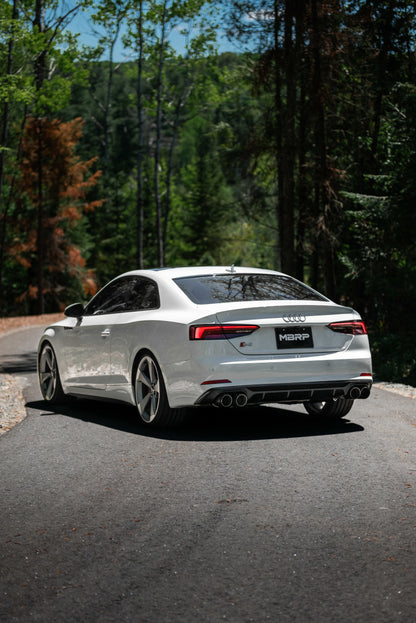 MBRP 18-21 Audi S5 Coupe/S4 Sedan T304 SS 2.5in Cat-Back Quad Escape de salida trasera - Puntas SS