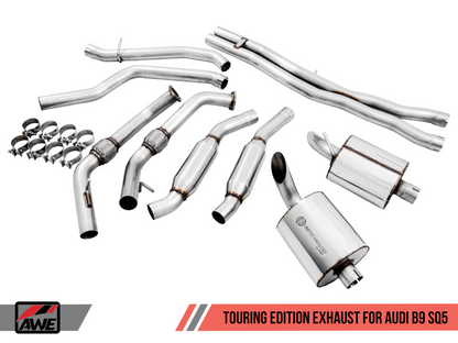 AWE Tuning Audi B9 SQ5 Non-Resonated Touring Edition Cat-Back Exhaust - Sem dicas (Turn Downs)