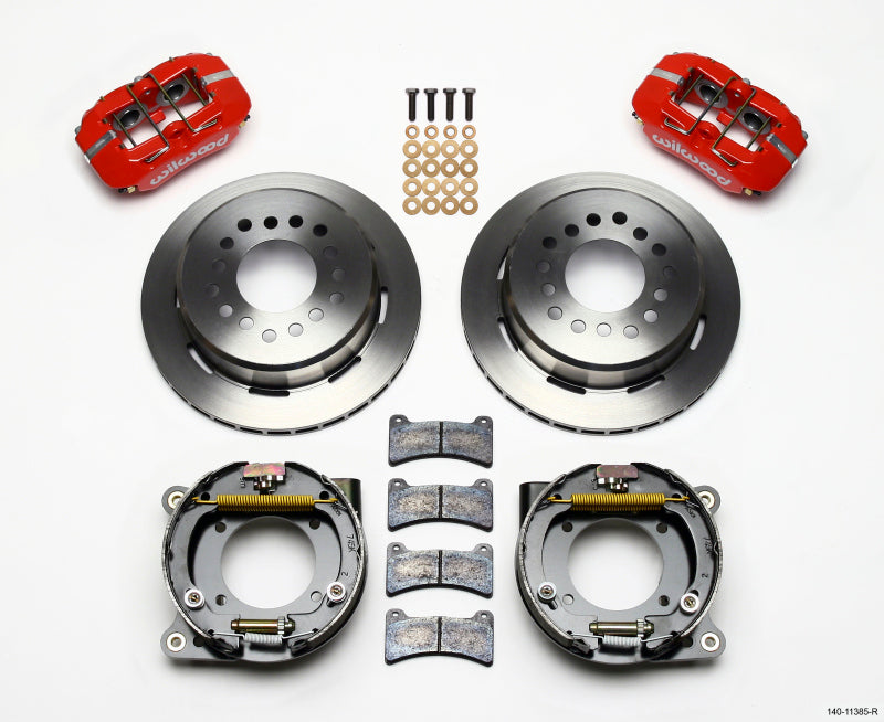 Wilwood Dynapro Low-Profile 11.00in P-Brake Kit - Red Chevy C-10 2.42 Offset 5 lug